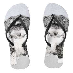 Tibetan Terrier Painting - Cute Original Dog Art Thongs