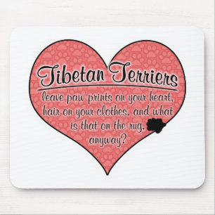 Tibetan Terrier Paw Prints Dog Humour Mouse Pad