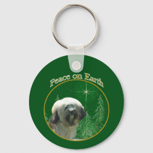 Tibetan Terrier Peace Key Ring