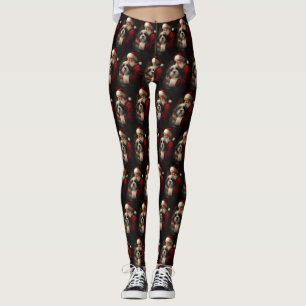 Tibetan Terrier Santa Claus Festive Christmas  Leggings
