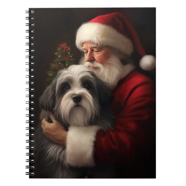 Tibetan Terrier Santa Claus Festive Christmas  Notebook (Front)