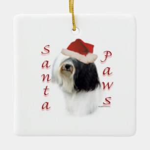 Tibetan Terrier Santa Paws Ceramic Ornament