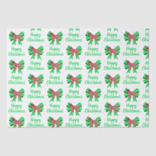Tibetan Terrier Silhouette Christmas Dog & Bow Wht Tissue Paper