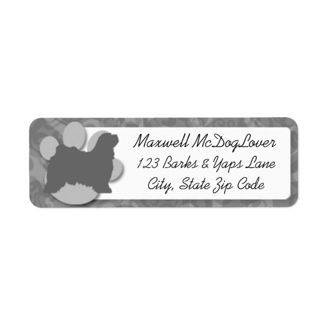 Tibetan Terrier Silhouette Return Address Label (Front)