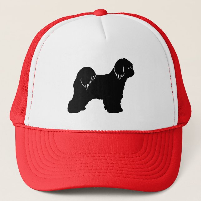 Tibetan Terrier Silhouette Trucker Hat (Front)