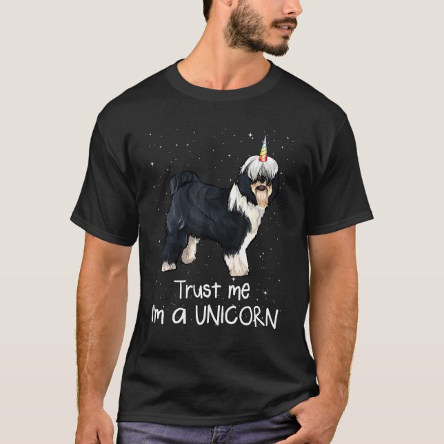 Tibetan Terrier Trust Me Im A Unicorn Dog T-Shirt (Front)