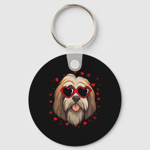 Tibetan Terrier Valentine Heart Cute Dog Lovers Key Ring