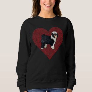 Tibetan Terrier Valentines Day Dog Love Fingerprin Sweatshirt