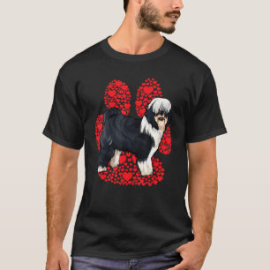 Tibetan Terrier Valentines Day Dog Love Paw T-Shirt