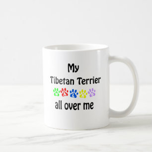 Tibetan Terrier Walks Design Coffee Mug