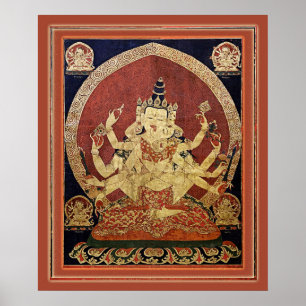 Tibetan Thangka of Guhyasamaja Akshobhyavajra Poster