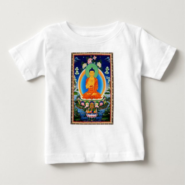 Tibetan Thangka Prabhutaratna Buddha Baby T-Shirt (Front)