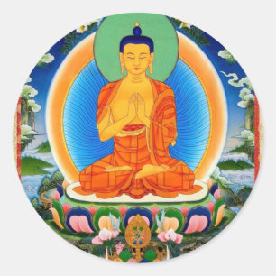 Tibetan Thangka Prabhutaratna Buddha Classic Round Sticker