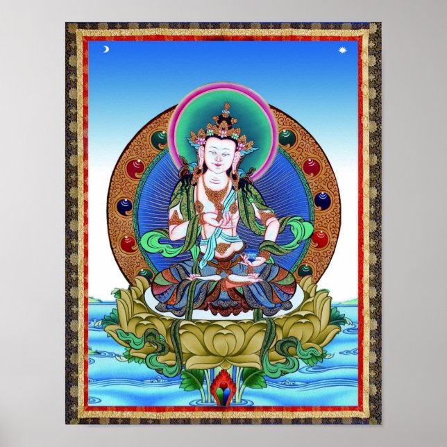 Tibetan Thangka Vajrasattva Tattoo Mandala Poster (Front)