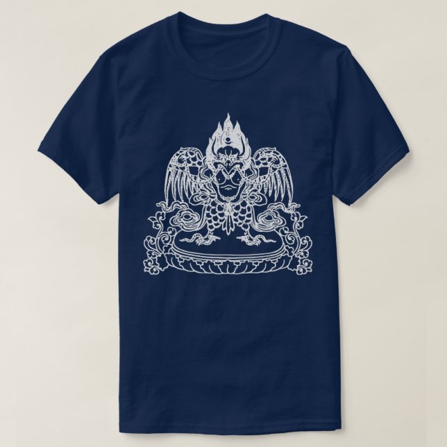 Tibetan Vajrayana Dharma Garuda Mythical Bird Budd T-Shirt (Design Front)