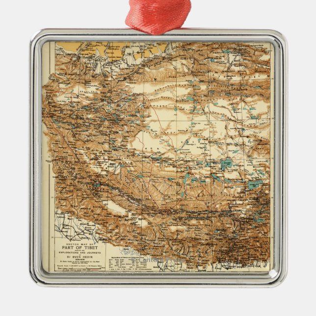 TibetPanoramic MapTibet Metal Ornament (Front)