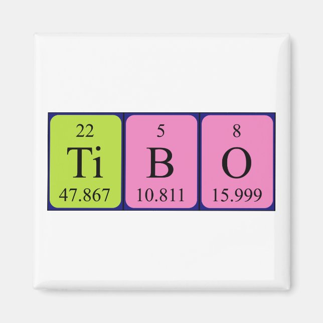 Tibo periodic table name magnet (Front)