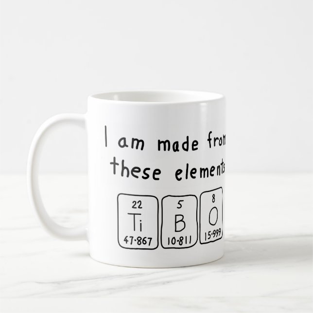 Tibo periodic table name mug (Left)