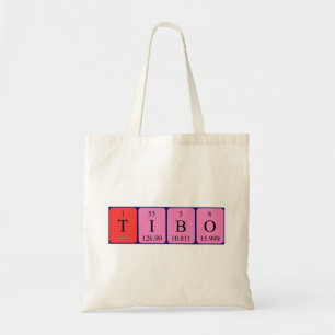 Tibo periodic table name tote bag