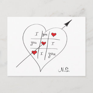 Tic Tac Love Toe Postcard