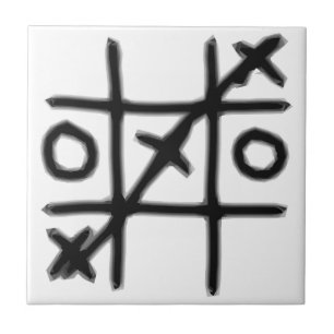Tic Tac Toe - 3 in a Row Ceramic Tile