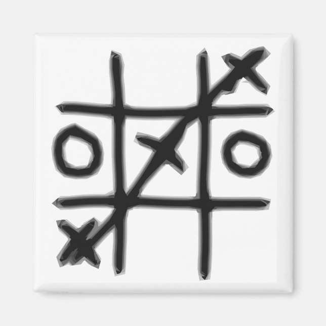 Tic Tac Toe - 3 in a Row Magnet (Front)