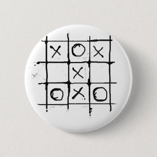 Tic tac toe 6 cm round badge