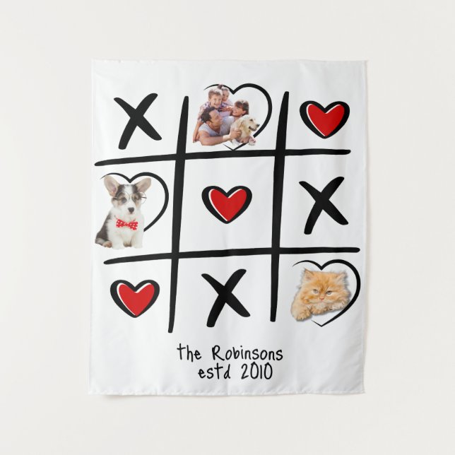 Tic-Tac-Toe Family Photo  Tapestry (Front)