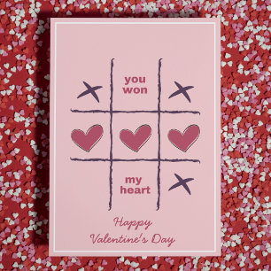 Tic-Tac-Toe Funny Valentine's Day  Holiday Card