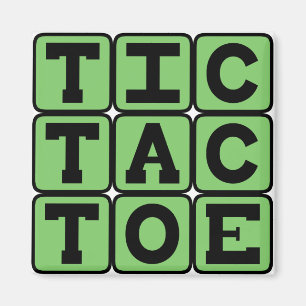 Tic-Tac-Toe, Game of X's and O's Magnet