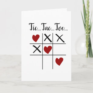 Tic Tac Toe Hearts Valentine Anniversary Card