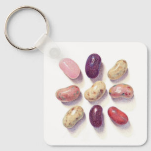 TIC TAC TOE JELLY BEANS Aluminium Square Keychain