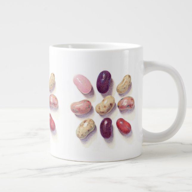 TIC TAC TOE JELLY BEANS Big White Mug (Right)