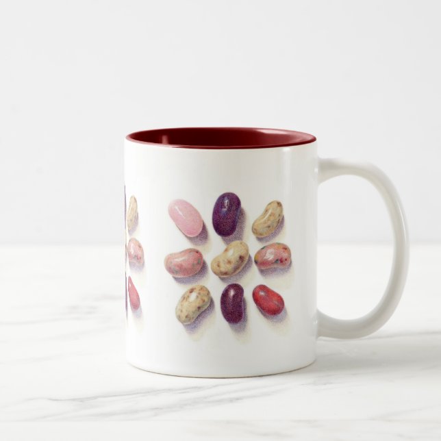 TIC TAC TOE JELLY BEANS Maroon Two-Tone Mug (Right)