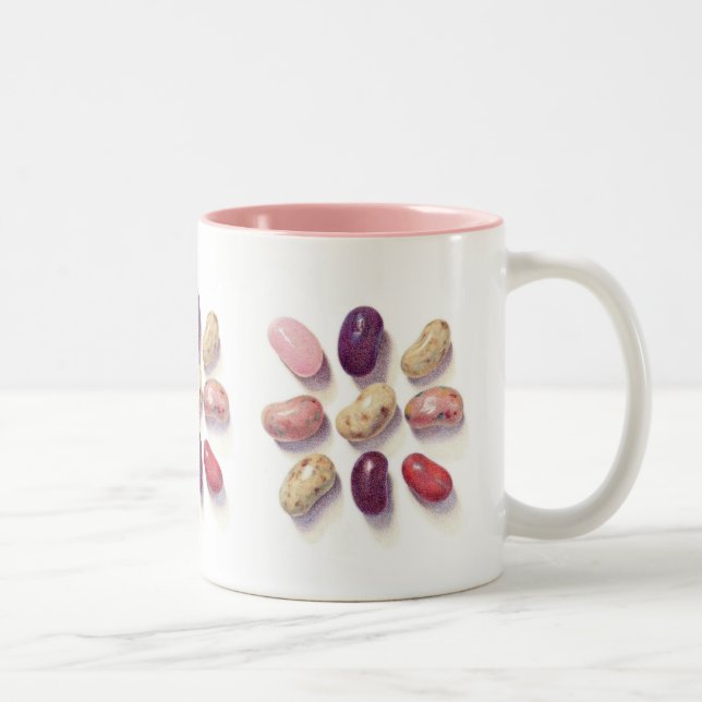 TIC TAC TOE JELLY BEANS Pink Two-Tone Mug (Right)
