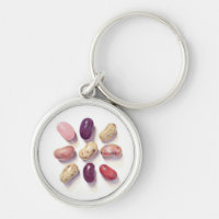 TIC TAC TOE JELLY BEANS Premium Round Keychain