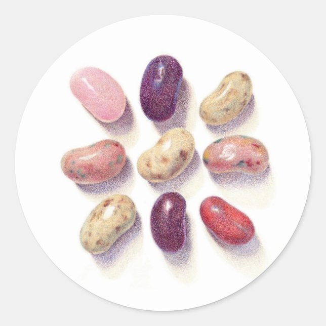 TIC TAC TOE JELLY BEANS Small Round Stickers (Front)