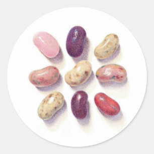 TIC TAC TOE JELLY BEANS Small Round Stickers
