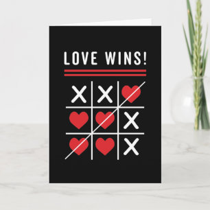 Tic Tac Toe Love Wins Birthday Valentine's Day Card