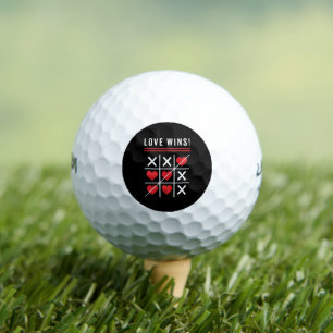 Tic Tac Toe Love Wins Birthday Valentine's Day Golf Balls