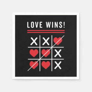 Tic Tac Toe Love Wins Birthday Valentine's Day Napkin