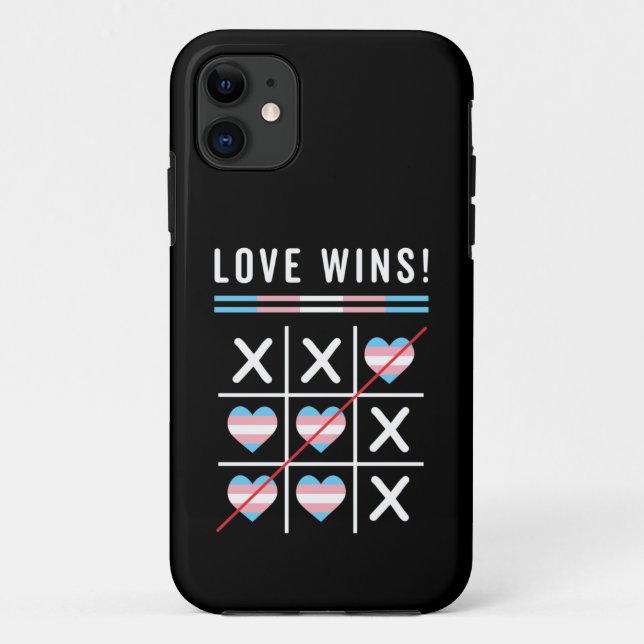 Tic Tac Toe Love Wins LGBTQ Transgender Pride Case-Mate iPhone Case (Back)
