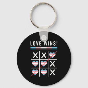 Tic Tac Toe Love Wins LGBTQ Transgender Pride Key Ring