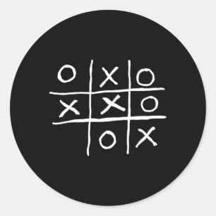 Tic Tac Toe Noughts And Crosses Classic Round Sticker