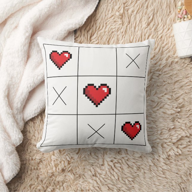 Tic-Tac-Toe of Love | Gamer Lover | Valentine's da Cushion (Blanket)