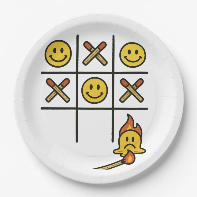Tic Tac Toe  Paper Plate (Front)