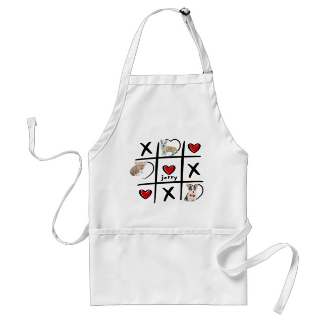 Tic-Tac-Toe Pet Lover Photos & Name Standard Apron (Front)