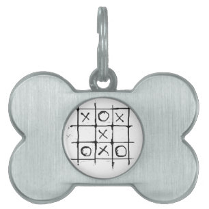 Tic tac toe pet name tag