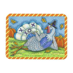 TIC TAC TOE TURKEY, THANKSGIVING BIRD MAGNET