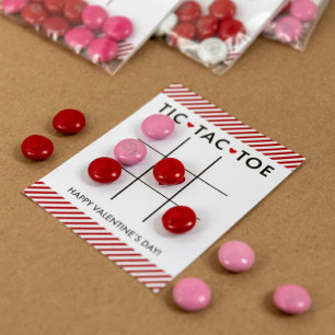 Tic Tac Toe Valentine Card, Kids School Classroom Card